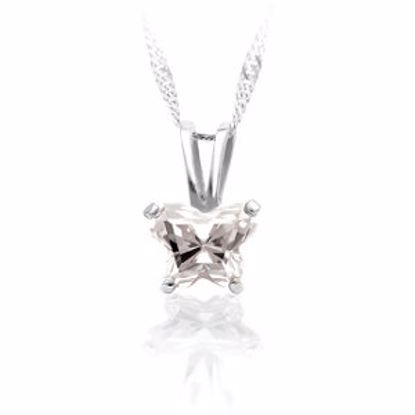 190041:14700:P 10kt White April Birthstone 14" Necklace