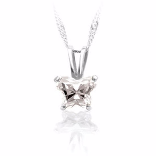 190041:14700:P 10kt White April Birthstone 14" Necklace