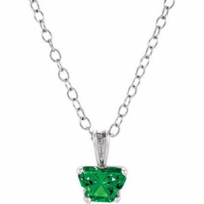 190041:12800:P 10kt White May Birthstone 14" Necklace