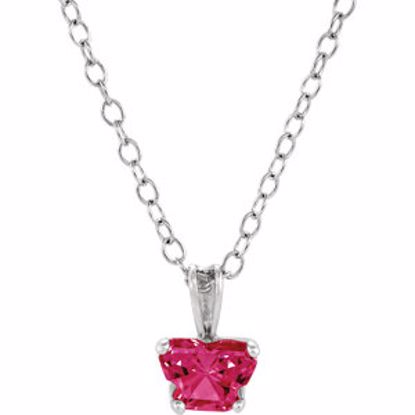 190041:13000:P 10kt White July Birthstone 14" Necklace