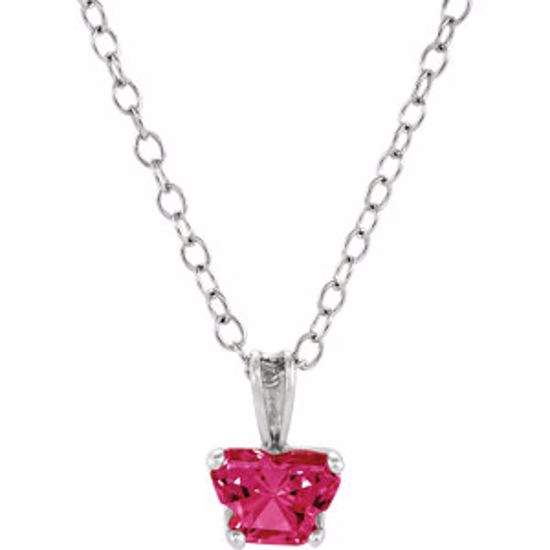 190041:13000:P 10kt White July Birthstone 14" Necklace