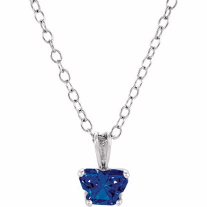 190041:13200:P 10kt White September Birthstone 14" Necklace