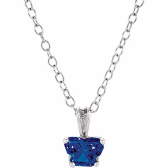 190041:13200:P 10kt White September Birthstone 14" Necklace