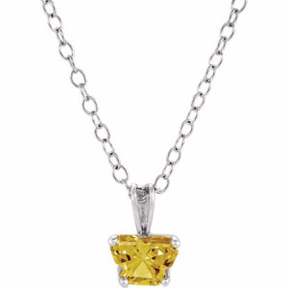 190041:13400:P 10kt White November Birthstone 14" Necklace