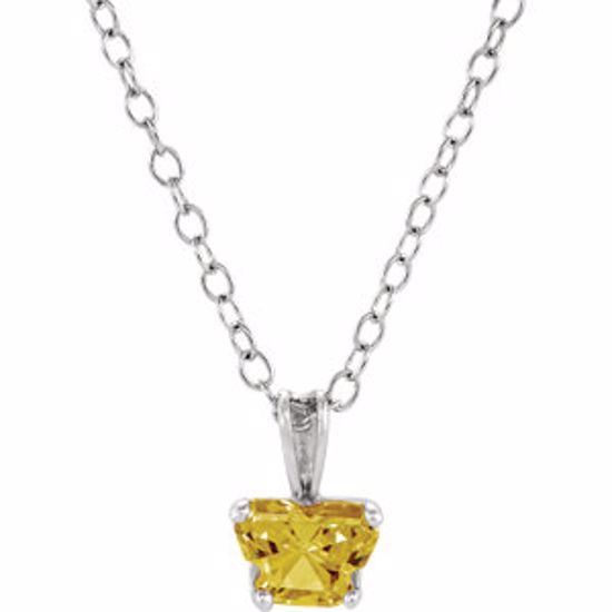 190041:13400:P 10kt White November Birthstone 14" Necklace