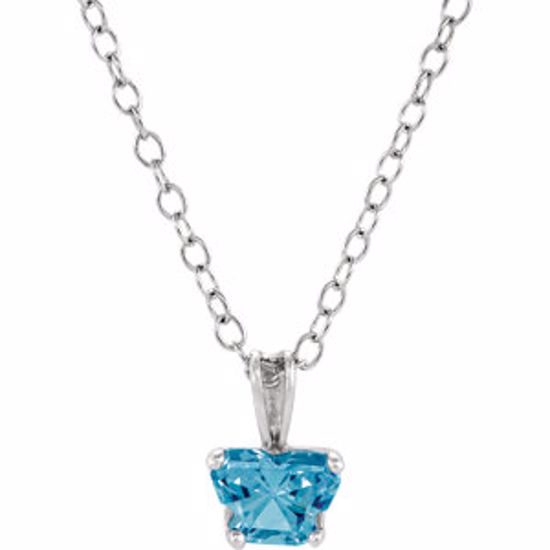 190041:13500:P 10kt White December Birthstone 14" Necklace