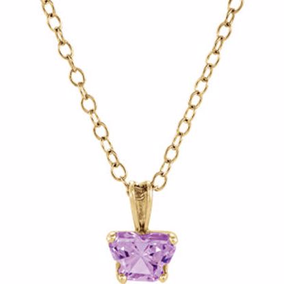 190041:10100:P 10kt Yellow February Birthstone 14" Necklace