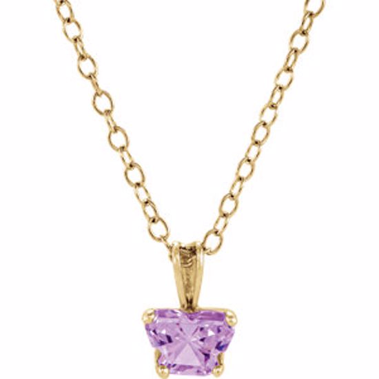 190041:10100:P 10kt Yellow February Birthstone 14" Necklace