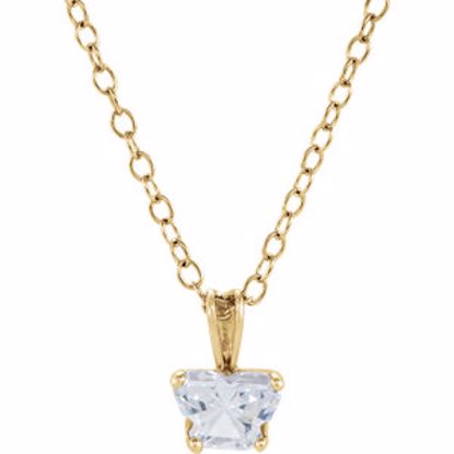 190041:10300:P 10kt Yellow April Birthstone 14" Necklace