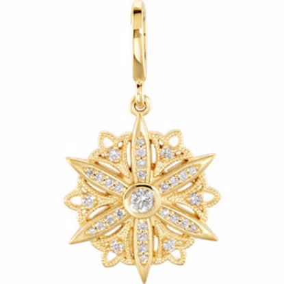 85352:60000:P 14kt Yellow 1/3 CTW Diamond Vintage-Inspired Dangle Charm 