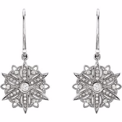 85351:60002:P Sterling Silver 1/2 CTW Vintage-Inspired Dangle Earrings