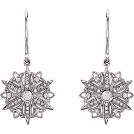 85351:60002:P Sterling Silver 1/2 CTW Vintage-Inspired Dangle Earrings