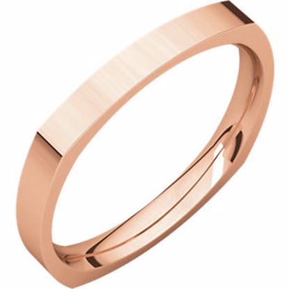 SQR9.5:276448:P 14kt Rose 2.5mm Square Comfort Fit Band