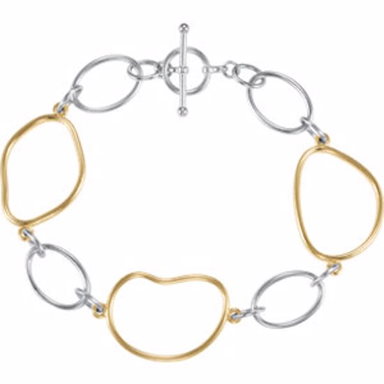 BRC740:1000:P Two-Tone Open Silhouette Bracelet