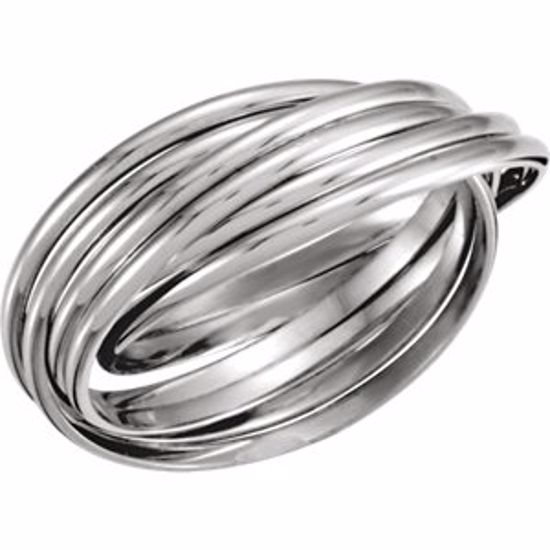 5726:105570:P 14kt White 6-Band Rolling Ring Size 9.5