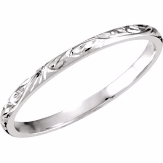 51104:116:P Platinum 2mm Hand Engraved Band Size 5