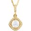 85306:60004:P 14kt Yellow 3/8 CTW Diamond Halo-Styled 18" Necklace