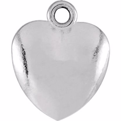85466:1001:P 14kt White 10.85x8.9mm Puffed Heart Charm