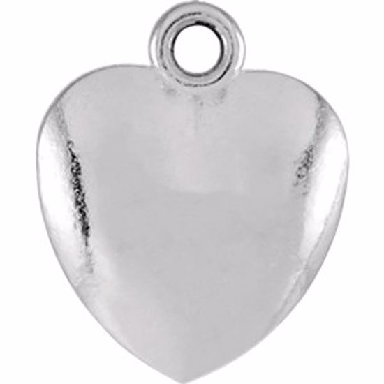 85466:1001:P 14kt White 10.85x8.9mm Puffed Heart Charm