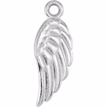 R45320:1001:P 14kt White Angel Wing Charm