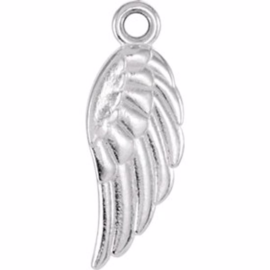 R45320:1001:P 14kt White Angel Wing Charm
