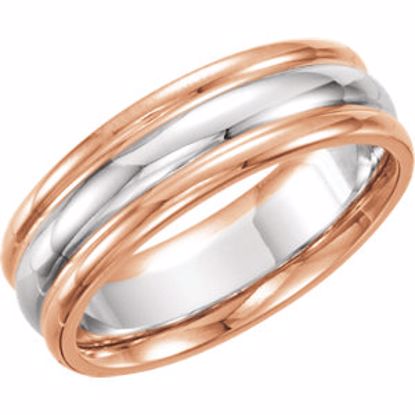 5720:298599:P 14kt Rose & White 6mm Comfort-Fit Band Size 12