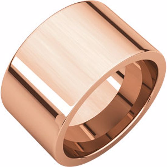 FIR11:632:P 14 K Rose 12mm Flat Comfort Fit Band