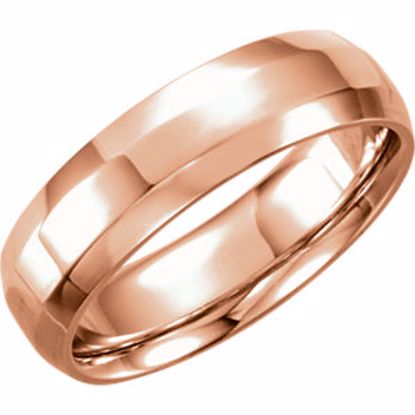 5977:156586:P 10kt Rose 6mm Comfort-Fit Beveled Edge Band Size 9