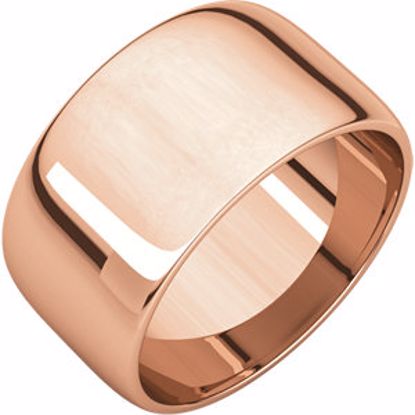 HRL7:653:P 14kt Rose 10mm Half Round Light Band