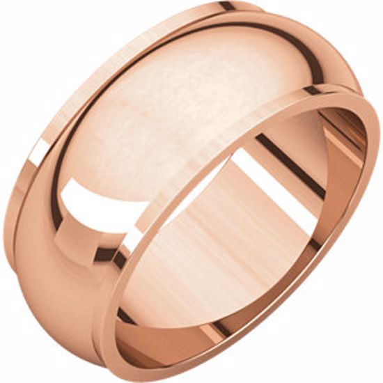 HRE7:32967:P 14 K Rose 8mm Half Round Edge Band