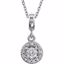 85303:60000:P 14kt White Halo-Styled 1/5 CTW Diamond Pendant for Round Center