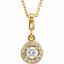 85303:60002:P 14kt Yellow Halo-Styled 1/5 CTW Diamond Pendant for Round Center