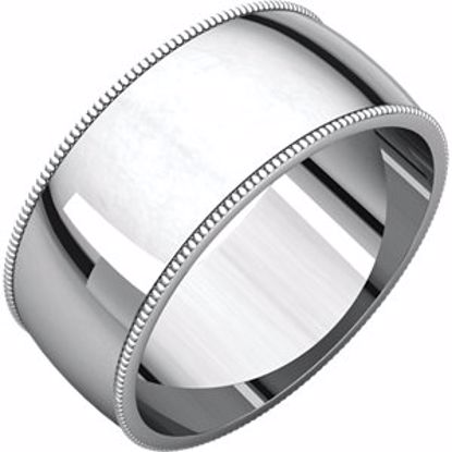 MGL8:151389:P 10kt White 8mm Light Milgrain Band