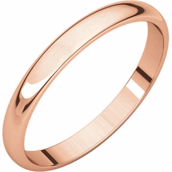 HRL5.5:625:P 14kt Rose 2.5mm Light Half Round Band