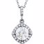 85306:60003:P 14kt White 1 1/6 CTW Diamond Halo-Styled 18" Necklace