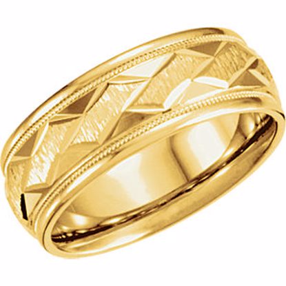 50184:301123:P 10kt Yellow 7mm Design Band Size 12.5