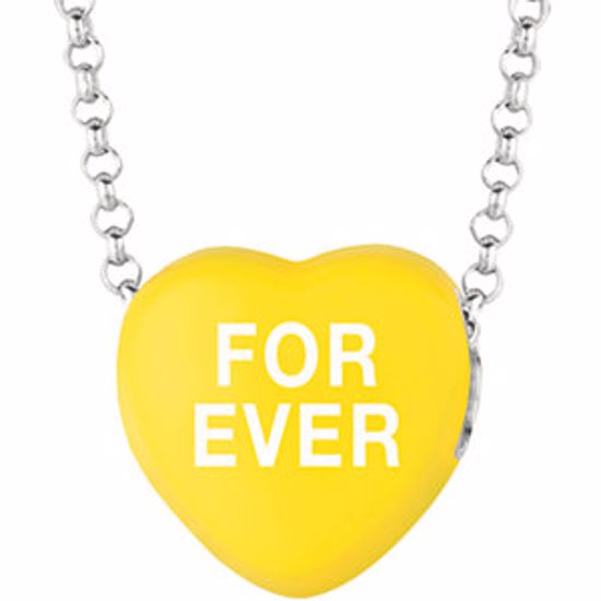 85503:170:P Sweethearts® Yellow Enamel "Forever" Heart on 16" Necklace with Gift Box