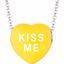 85503:177:P Sweethearts® Yellow Enamel "Kiss Me" Heart on 16" Necklace with Gift Box