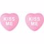 85510:103:P Dark Pink Enamel "Kiss Me" Heart Shaped Earrings