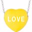 85503:310:P Sweethearts® 16.25x17mm Yellow "Love" Heart on 16" Necklace