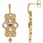 85332:60001:P 14kt Yellow Tanzanite & .03 CTW Diamond Granulated Design Dangle Earrings