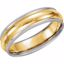 50141:222112:P 18kt White & Yellow 6mm Milgrain Band Size 9 