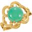 71567:60001:P 14kt Yellow 10mm Granulated Design Chrysoprase Ring