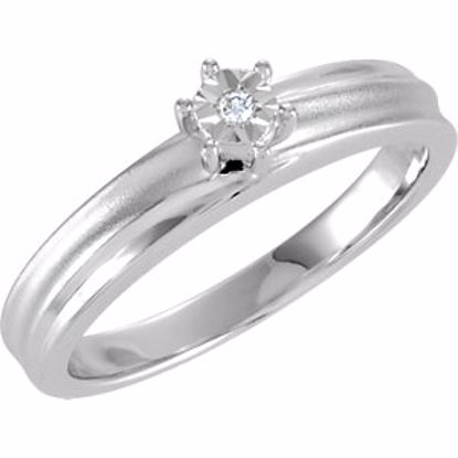 650005:101:P Sterling Silver .02 CTW Diamond Illusion Engagement Ring Size 7