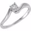 650003:101:P Sterling Silver .03 CT Diamond Illusion Engagement Ring Size 7