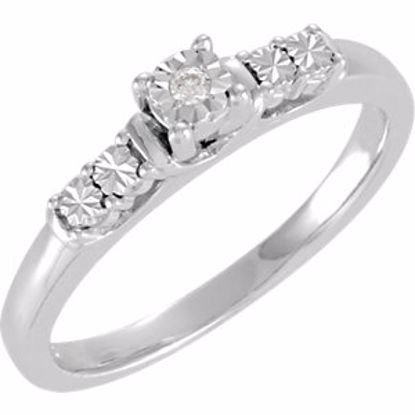 650024:101:P Sterling Silver .02 CT Diamond Illusion Engagement Ring Size 7