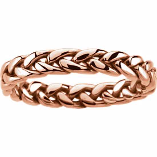 50127:216697:P 14kt Rose 3.75mm Hand Woven Band Size 4