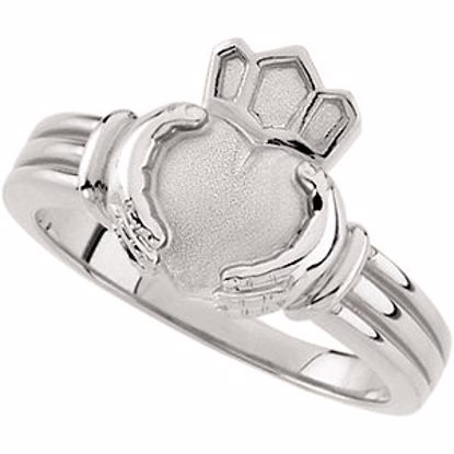50349:278568:P 14kt X1 White Gent's Claddagh Ring