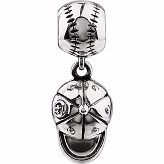 28597:101:P Sterling Silver 22x8.3mm Cap Dangle