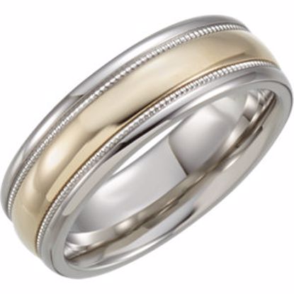 STST1003:10125:P Stainless Steel & Karat Gold Inlay Band